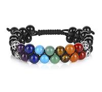 7 Brazalete de Piedra Ocular de Tigre de Chakra, Joyas Ajustables para Alivio de ansiedad y Equilibrio energético