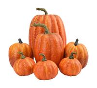 7 Calabazas Artificiales Amarillas Decorativas Grandes，calabazas Decorar Gigantes, Falsa Otoño Mesa Fiesta Decoración De Otoño Para Acción De Gracias, Halloween, Decoraciones De Festivales Navideños