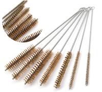 7 cepillos cilíndricos de latón, cepillo de limpieza de tubos de latón, cepillos de alambre de latón, cepillos de limpieza multifuncionales, para tubos de tubos, cilindros de limpieza (6 mm/8 mm/10 mm
