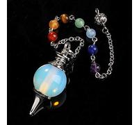 7 Chakr Pendulum Natural Stone Pendant for Dowsing Pink Quartz Opal Black Onyx women Men Jewelry-P0003