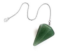 7 Chakr Pendulum Natural Stone Pendant for Dowsing Pink Quartz Opal Black Onyx women Men Jewelry-P0025