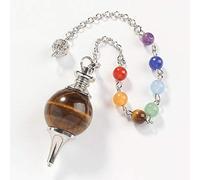 7 Chakr Pendulum Natural Stone Pendant for Dowsing Pink Quartz Opal Black Onyx women Men Jewelry-P0007