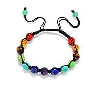 7 Chakra Balance Bracelet Yoga Power Energy Beaded Charm Pulsera hecha a mano para hombres y mujeres