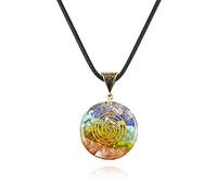 7 chakra energía colgante orgonita collar arco iris cristal colgante yoga pendulum amuleto collar de resina joyería para mujeres hombres-03 collar
