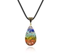 7 chakra energía colgante orgonita collar arco iris cristal colgante yoga pendulum amuleto collar de resina joyería para mujeres hombres-04 collar