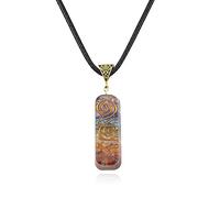 7 chakra energía colgante orgonita collar arco iris cristal colgante yoga pendulum amuleto collar de resina joyería para mujeres hombres-01 collar