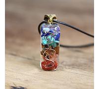 7 Chakra Energy Colgante Collar de orgonita Colgante de cristal arcoíris Yoga Meditación Collar Joyería de resina para mujeres Hombres-A023