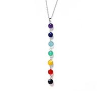 7 Chakra Gem Stone Beads Colgante Collar Mujeres Yoga Equilibrio Maxi Chakra Collares Joyería Femme