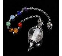 7 Chakra Natural Stone Crystal Pendant Pendulums for Men Women Yoga Jewelry Gift-P0006