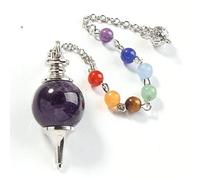 7 Chakra Natural Stone Crystal Pendant Pendulums for Men Women Yoga Jewelry Gift-P0008