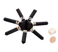 7 Chakra Negro Toumuline Conical Selenite Lápiz Generador de energía Reiki Pyramid Stone Regalo espiritual con Rose Desert/Cube Selenite-Blessfull Healing