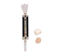 7 Chakra Negro Turmalina Ángel Varita de lápiz Reiki Curación Varitas de cristal Equilibrio de piedras preciosas Feng Shui Regalo espiritual Con Rose Desert Selenite/Cube Selenite-Blessfull Healing