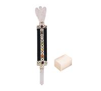7 Chakra Negro Turmalina Ángel Varita de lápiz Reiki Curación Varitas de cristal Equilibrio de piedras preciosas Feng Shui Regalo espiritual Con cubo de selenita-Blessfull Healing