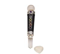 7 Chakra Obsidiana negra Reiki Varitas de cristal curativo Piedra preciosa Feng Shui Bola de lápiz de cristal Varita con selenita Bendición del corazón Curación completa