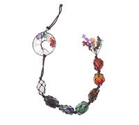 7 Chakra Piedra Curación Cristales Colgando Ornamento Fengshui Coche Vista Trasera Espejo Encantamiento Árbol de Vida Yoga Meditación Colgando Ornamento Cuarzo Piedras Preciosas