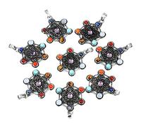 7 Chakra Piedra Reiki Chakra Healing Star Charm Pendiente Joyería de Yoga-10 PC