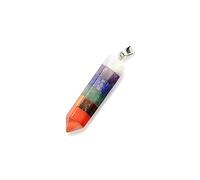 7 Chakra Point Jewelry Collana con ciondolo in pietra esagonale con perline Gioielli da donna da uomo-Oro amarillo claro