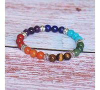 7 Chakra Pulsera Mezcla de piedra Chakra Pray Mala Pulsera DIY Cuentas de piedra natural Pulseras de yoga Joyería para mujeres Hombres-nuevo 7 chakra