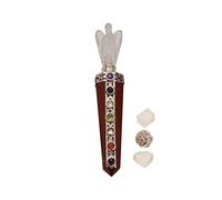 7 Chakra Red Jasper Reiki Healing Gemstone Feng Shui Crystal Angel Varita Con | Selenita del desierto de rosas | Cube Selenita | Selenita Bendición del corazón, sanación plena