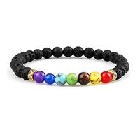 7 Chakra Reiki Prayer Beaded Bracelet Natural Lava Stone Yoga Elastic Bracelets&Bangles For Women Men Jewelry-Lava Stone_CHINA