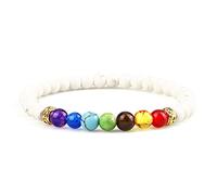 7 Chakra Reiki Prayer Beaded Bracelet Natural Lava Stone Yoga Elastic Bracelets&Bangles For Women Men Jewelry-Yellow Line_CHINA