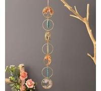 7 Chakras Cristales Colgantes Decorativos Atrapasueños Colgante Natural Piedras Preciosas Colgante de Pared Ornamento para colgar en la pared, Yoga Arte de Pared Adornos para Dormitorio (7 Anillos)