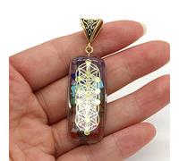 7 Chakras Orgonite Energy Stone Pendant Amulet for Making DIY Tribe Necklace Jewelry Women Gift 18x55mm-A