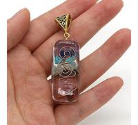 7 Chakras Orgonite Energy Stone Pendant Amulet for Making DIY Tribe Necklace Jewelry Women Gift 18x55mm-B
