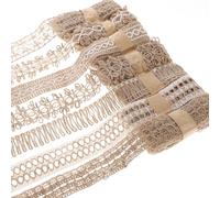 7 cintas de yute anchas, 2 m, cinta de yute de encaje, cinta de regalo de yute para bodas, fiestas, manualidades, perfecta para mentes creativas