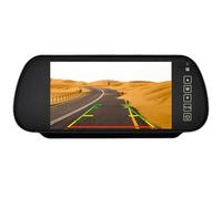 7" Coche Auto Monitor En-Espejo LCD Pantalla HD 800x480, 12V-24V Universal para Camión Espejo Montar Clip 2 RCA Entrada para Reserva Cámara/Trasero Vista/DVD /Medios Jugador