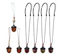 7 colgantes de bellota de madera, 3 dijes de bellota de madera y 4 collares de bellota de piña de madera, mini collares de bellota para llavero, manualidades, almacenamiento de difusor, decoración de