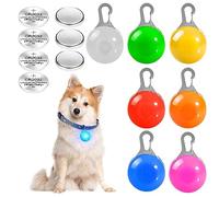 7 colgantes luminosos para perros con luz intermitente LED, para perros y gatos, collar luminoso con 3 modos intermitentes, llavero para mochilas, niños, corredores, Acero inoxidable