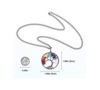 7 Color Tree Of Life Crystal Pendant Necklace Tumble Stone Exquisite Tree Of Wisdom Ancient Copper Necklace$crystals Quartz Tree Of Life Necklace 7 Ch