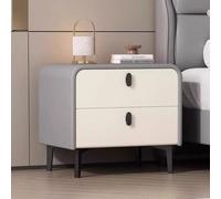 7 Colores Mesilla de Noche de 2 cajones for Dormitorio Pies metálicos Mueble de almacenaje Piel Suave/fácil de Limpiar for Dormitorio, Oficina, salón sofá(F,40cm/15.7in)