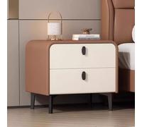 7 Colores Mesilla de Noche de 2 cajones for Dormitorio Pies metálicos Mueble de almacenaje Piel Suave/fácil de Limpiar for Dormitorio, Oficina, salón sofá(G,50cm/19.7in)
