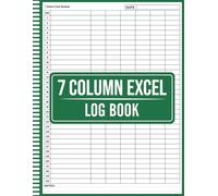 7 Column Excel Log Book: Multi-Purpose 7 Column Ledger for Expense, Inventory, or Task Logging, Organize Daily Tasks, Budgets, and Data, Small Business Supplies Ledger Book for Bookkeeping