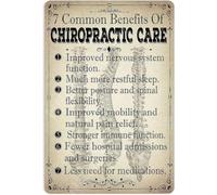 7 Common Benefits of Chiropractic Care Knowledge Vintage Tin Sign Chiropractor Office Wall Decor Metal 8 X 12 in