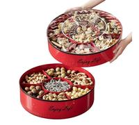 7-Compartment Rotating Snack Container, Convenient Serving Snack Organizer, Food Storage Platter With Lid And Handle for Fruits Nuts Snacks Party Picnic Wedding Home Kitchen Dining Room Entertaining