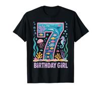 7º cumpleaños niña Acuario Fiesta Peces Playa océano mar Siete Camiseta