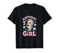 7º cumpleaños niña Caballito de mar Lindo Animal del océano Camiseta