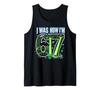 7º cumpleaños tenía 6 años Ahora Soy 7 Six Seven 67 Space Alien UFO Camiseta sin Mangas