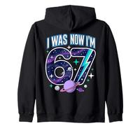 7º cumpleaños Tenía 6 años Ahora Tengo 7 Seis Siete 67 Planetas Espaciales Sudadera con Capucha