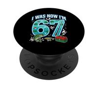 7º Cumpleaños Yo tenía 6 Ahora Soy 7 Seis Siete 67 Pesca Pescador PopSockets PopGrip Adhesivo