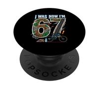 7º Cumpleaños Yo tenía 6 años Ahora Tengo 7 MTB 67 Mountain Bike PopSockets PopGrip Adhesivo