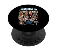 7º Cumpleaños Yo tenía 6 años Ahora Tengo 7 Seis Siete 67 Béisbol PopSockets PopGrip Adhesivo