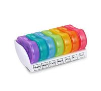 7 Day AM & PM Medicine Tablet Pastillero Organizador Semanal Organizador Organizador Organizador Organizador Organizador de Viaje para Monedero y Bolsillos Nuevo (Rainbow)