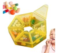 7 Day Medicine Box, Compact Transparent Pocket Organizer for Pills, Easy Open Daily Compartments for Travel Use, School Bags, and Offices Drawers, 3.15x3.15 Inches