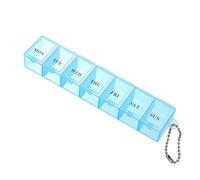 7 Day Pill Organizer - Clear Daily Pill Box, Portable Compact Design Stylish, Mini Storage + Medication Sorting, Material Certified, For Purse Pocket & Fish Oil Capsules