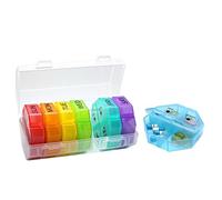 7-day Pill Organizer | Portable Pill Case | Small Medicine Container | Weekly Supplement Storage | Purse Medication Organizer | Easy Access Pill Case for Supplement Storage