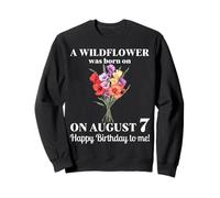 7 de agosto Nacimiento Flor Gladiolo Y Amapola Cumpleaños de agosto Sudadera